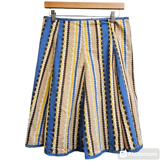 Boden Dresses & Skirts - Boden brown and yellow bubble stripe A lined fit and flare skirt, 10 R